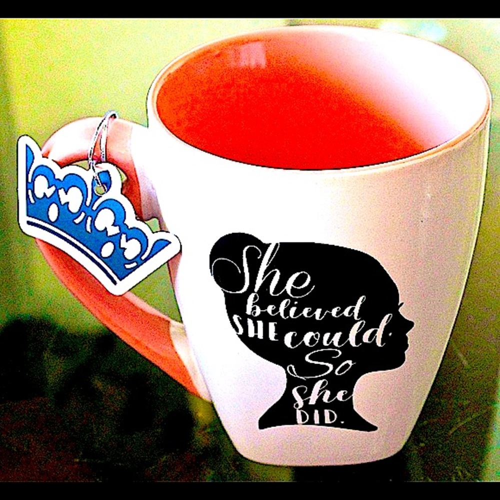 “SHE BELIEVED SHE COULD SO SHE DID” MUG CUP COFFEE CROSS NEW